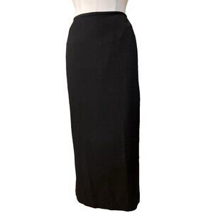 Kasper Midi Maxi Skirt 16 Black Lined Stretch Polyester Career Suit Coordinate